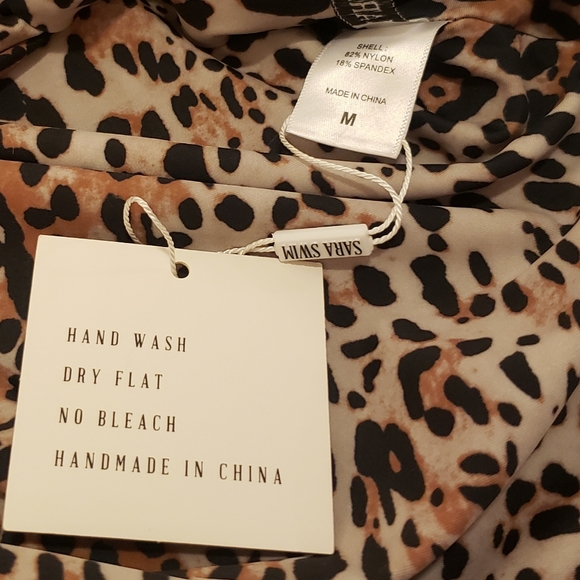 Sara Swim BNWT Leopard Print Tie-front Cut-out One Piece Swimsuit - Picture 6 of 8
